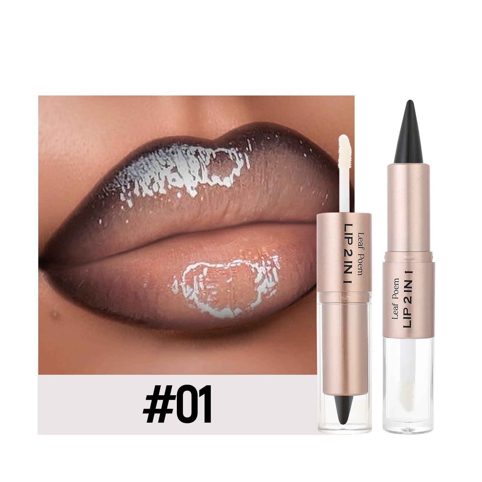 Dual-ended 2-in-1 Makeup Lip Glaze