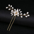 Korean Bride Handmade Pearl Crystal Hairpin Pin U-shaped Clip