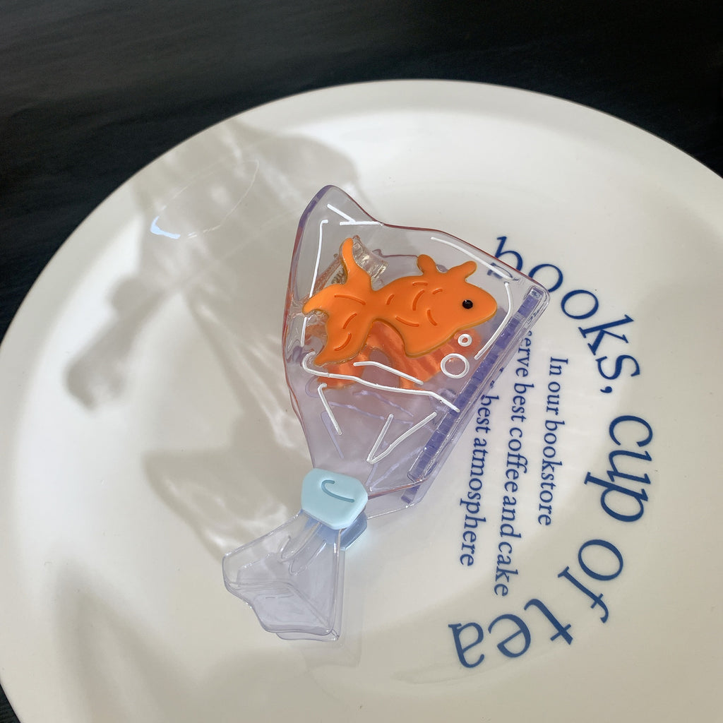 Stitching Creative Small Goldfish Acetate Hairpin Design