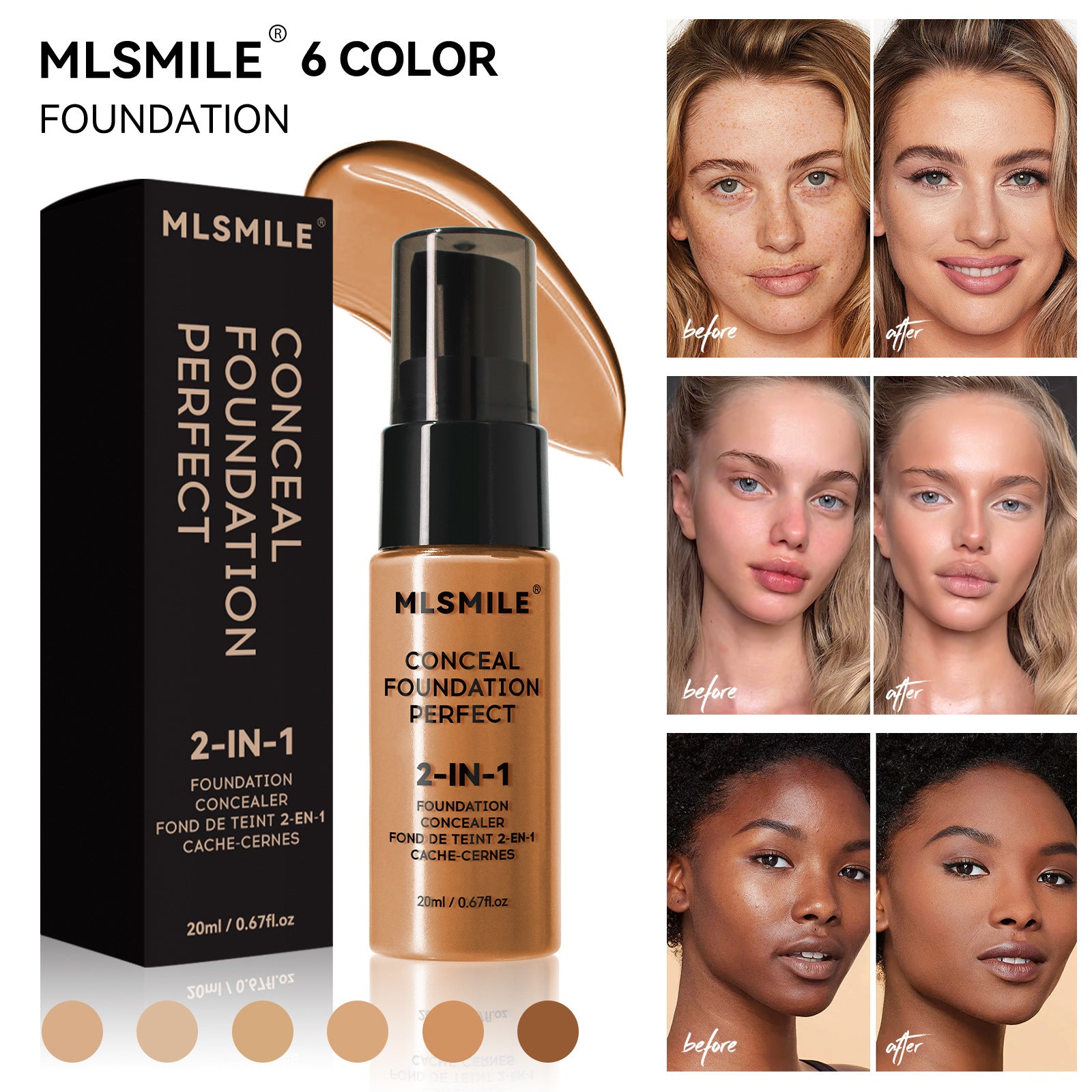 Moisturizing Long Lasting Smear-proof Makeup Concealing Foundation