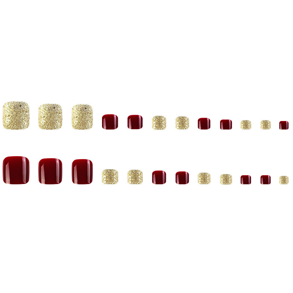 Wine Red Wear Nail Sticker Finished Product