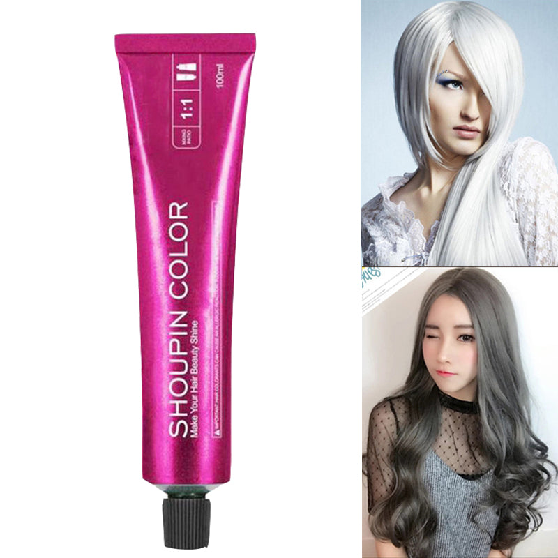 Single color cream covered white hair dye