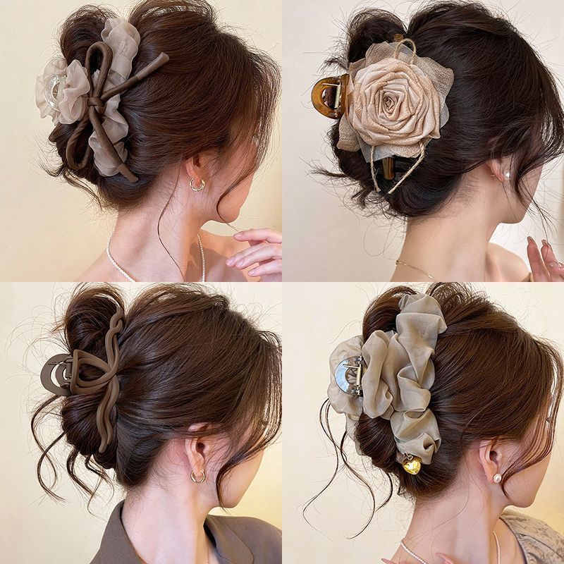 Dried Rose Flower Hair Clip For Women