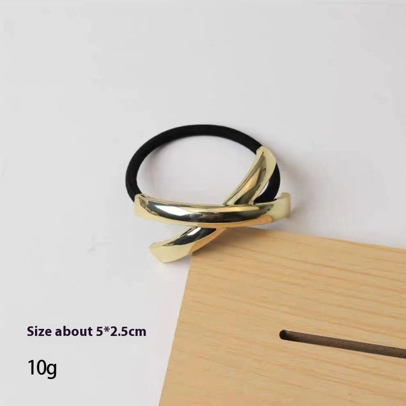 European And American Cold Style Geometric Metal Concave-convex Stretch Retro Head Rope