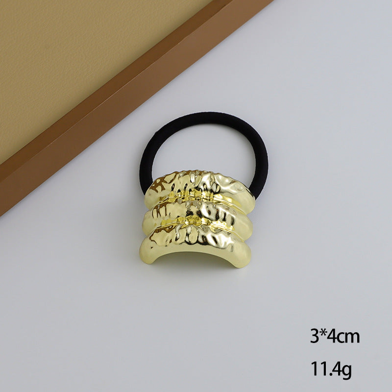 European And American Cold Style Geometric Metal Concave-convex Stretch Retro Head Rope