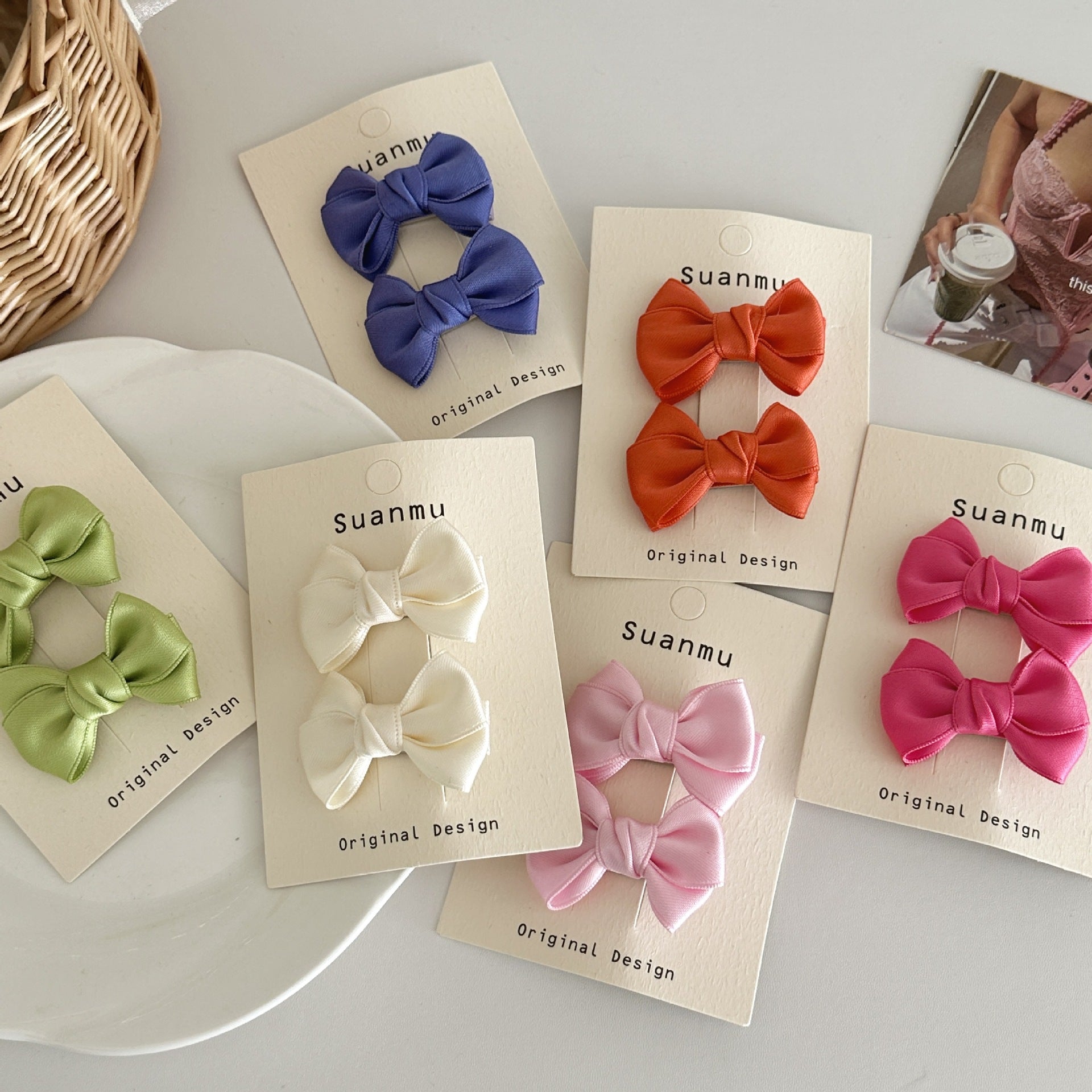 Cream Color Sweet Bowknot Children's Exquisite Side Clip Hairpin