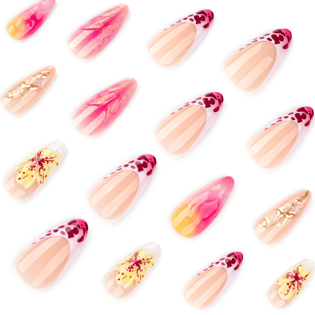 French Leopard Print Gradient Wear Nail Manicure 3D 3D Flower