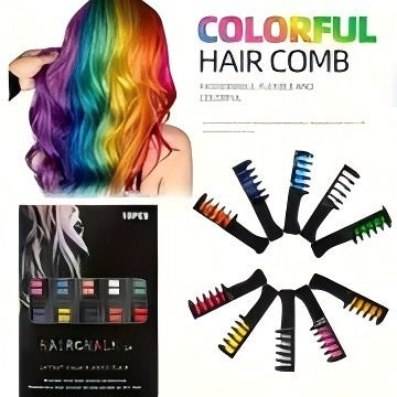 Hair Dye Comb Disposable 10-color Hair Dye Chalk Colorful Dye Dye Hair Colorful Stick