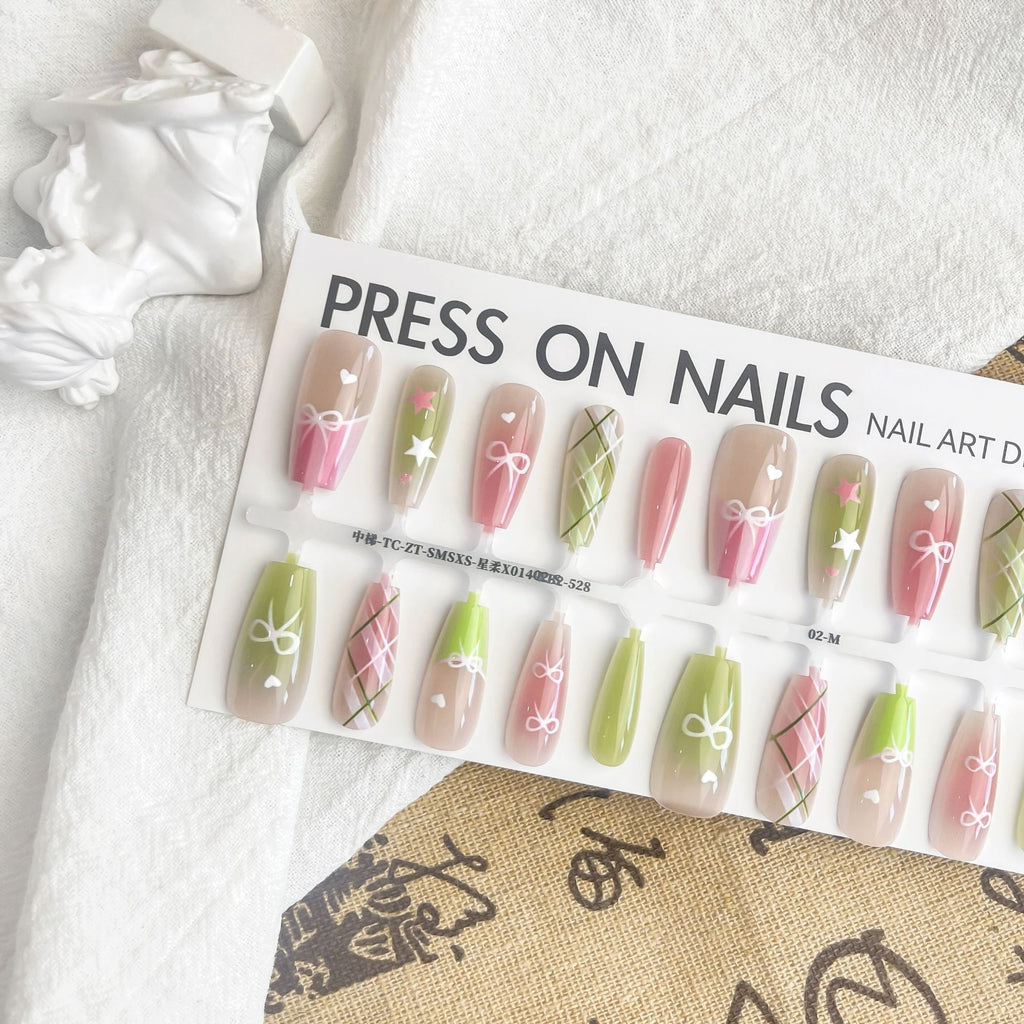 Dopamine Sweet Cool INS Style Dark French Fake Nail Tip