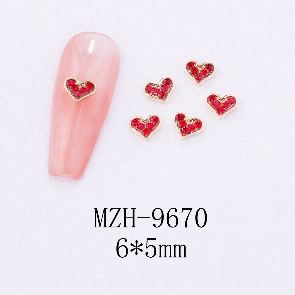Glass New Year Nail Ornament Red Bow Accessories
