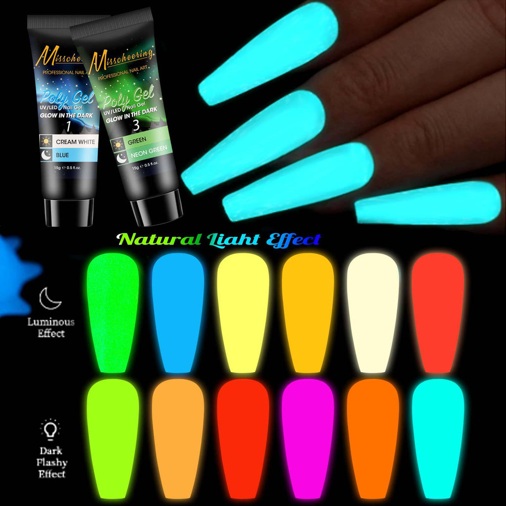 Misscheering 12 Color Extender Sequin Nail Enhancement Set
