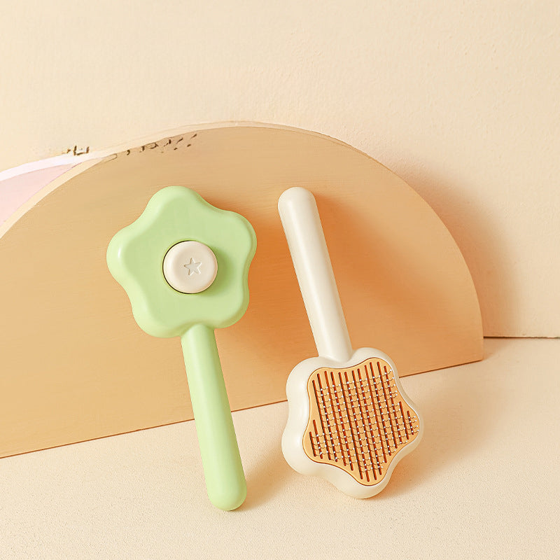 Cat Comb Magic Wand Self Cleaning Pet Comb Stainless Steel Needle Comb