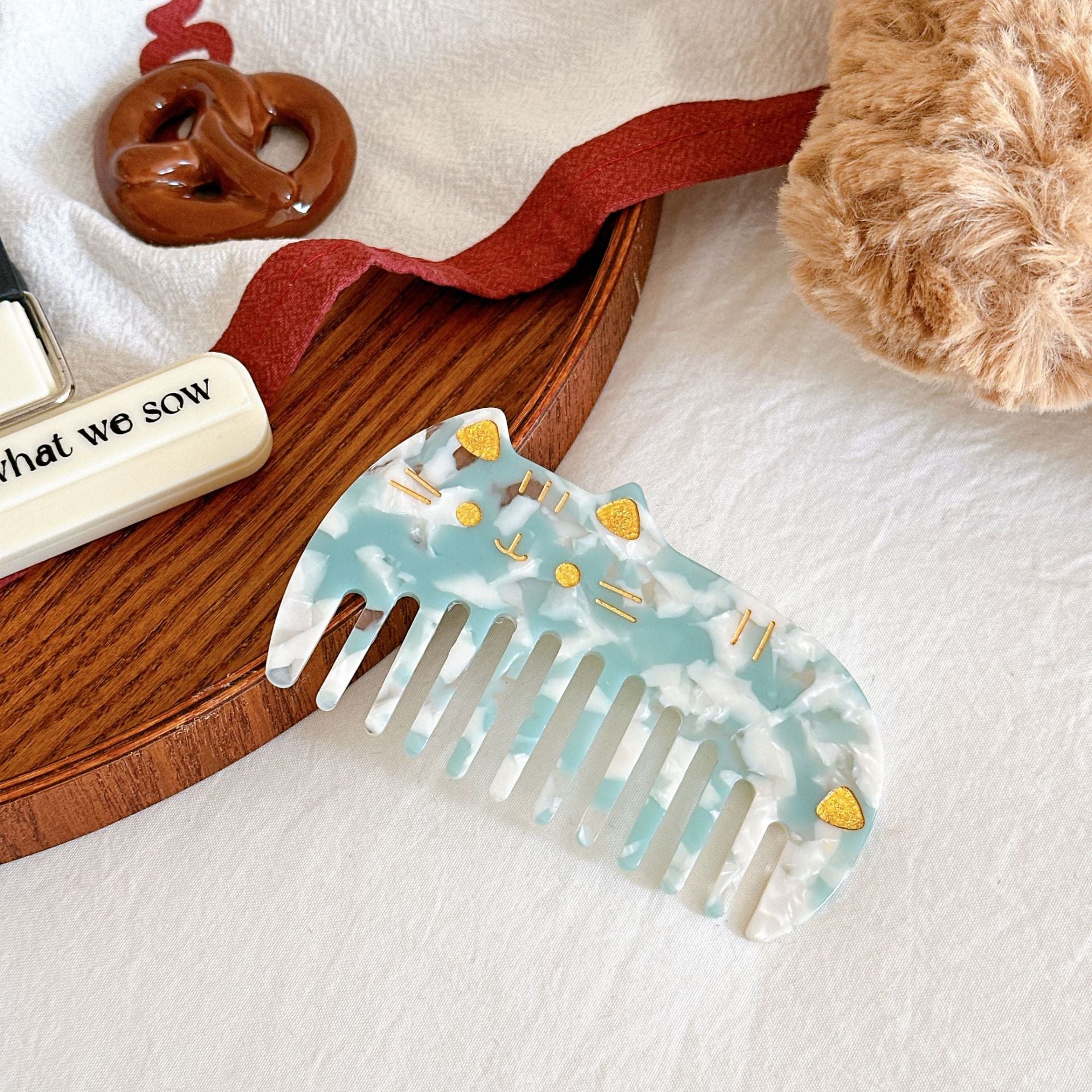 Retro Acetate Portable Cute Cat Comb