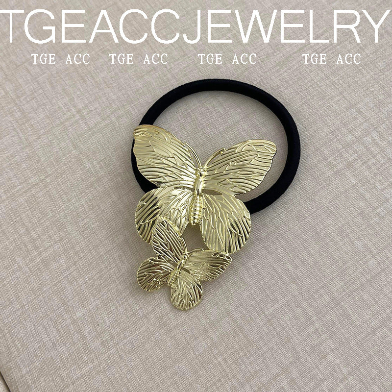 European And American Cold Style Geometric Metal Concave-convex Stretch Retro Head Rope