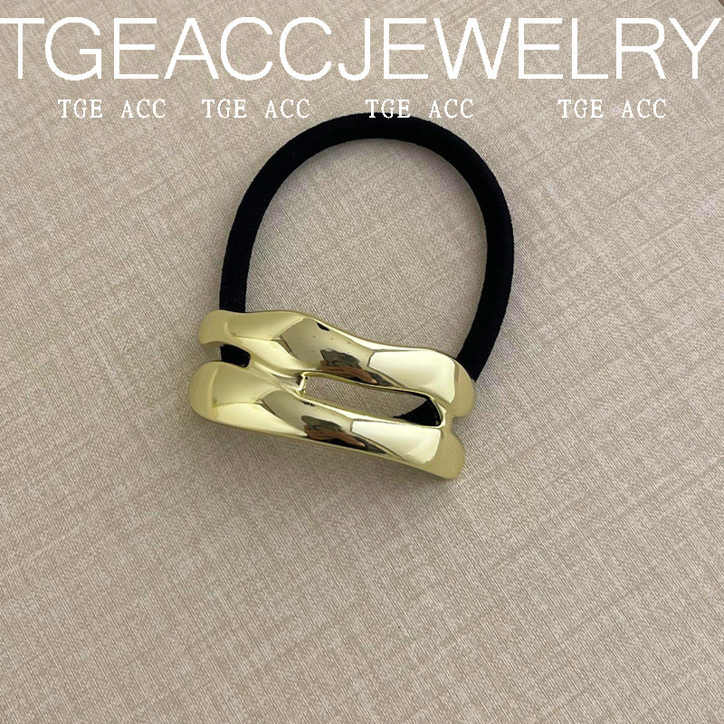 European And American Cold Style Geometric Metal Concave-convex Stretch Retro Head Rope