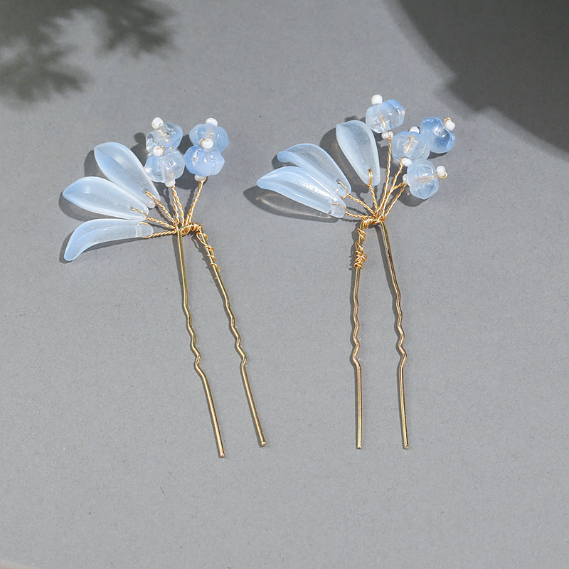 Glazed Flower Hair Ornament Ancient Costume