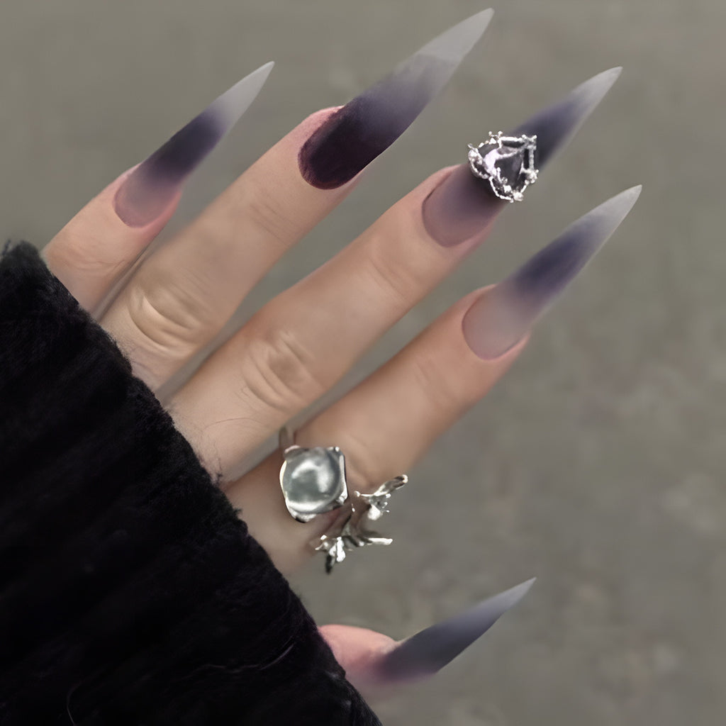 Nail Art Wearable Nails Dark Love Sweet Cool Gothic