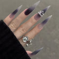 Nail Art Wearable Nails Dark Love Sweet Cool Gothic