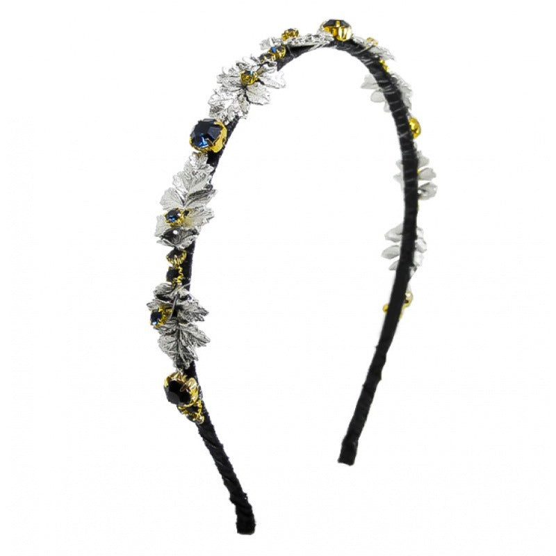 European And American Baroque Headband With Pearls And Diamonds