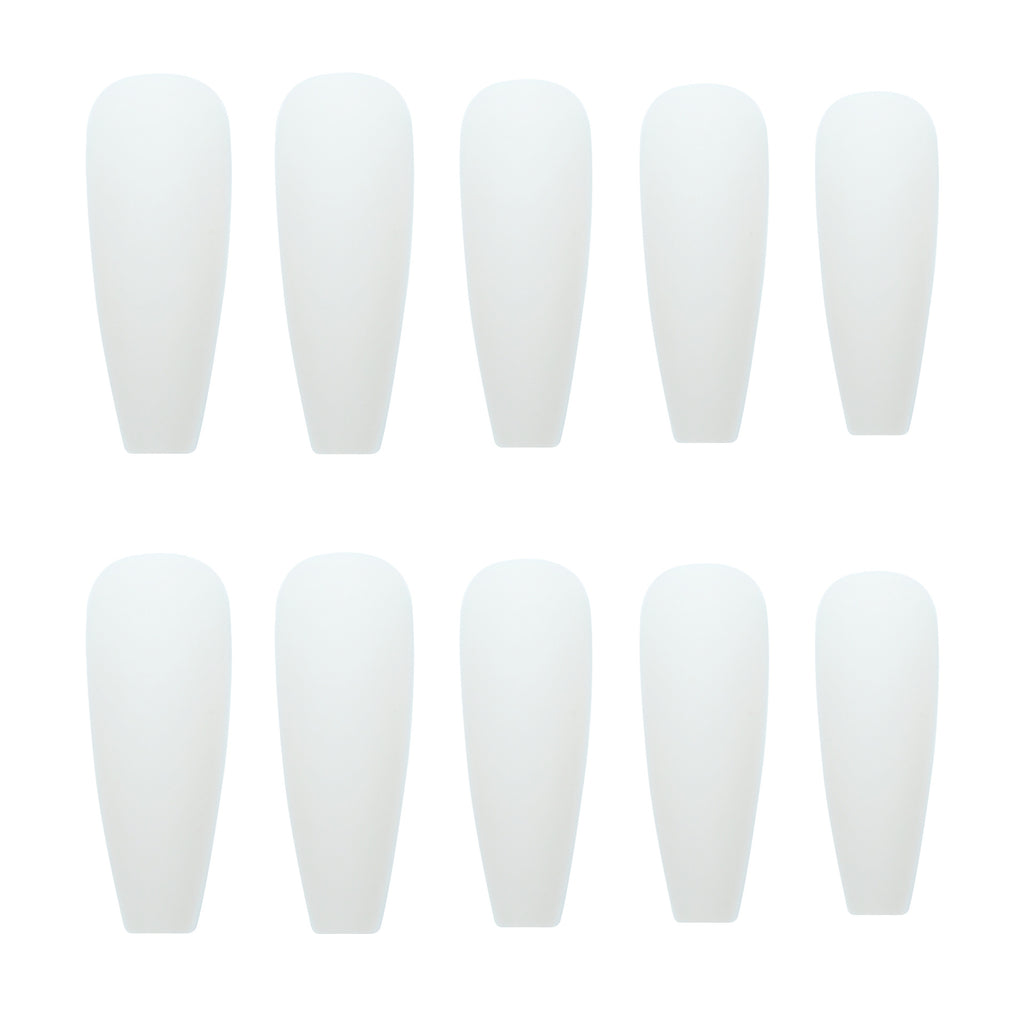 White Long T Grinding Fake Nail Tip Wear