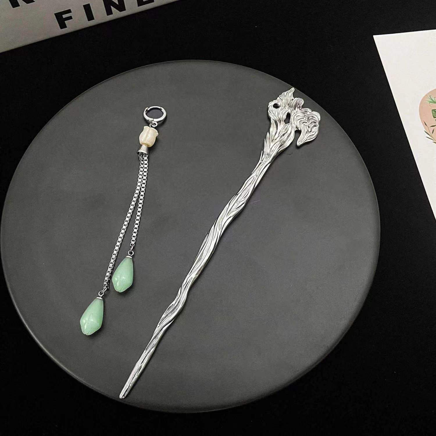 Jade Tassel Hairpin Female Niche Design