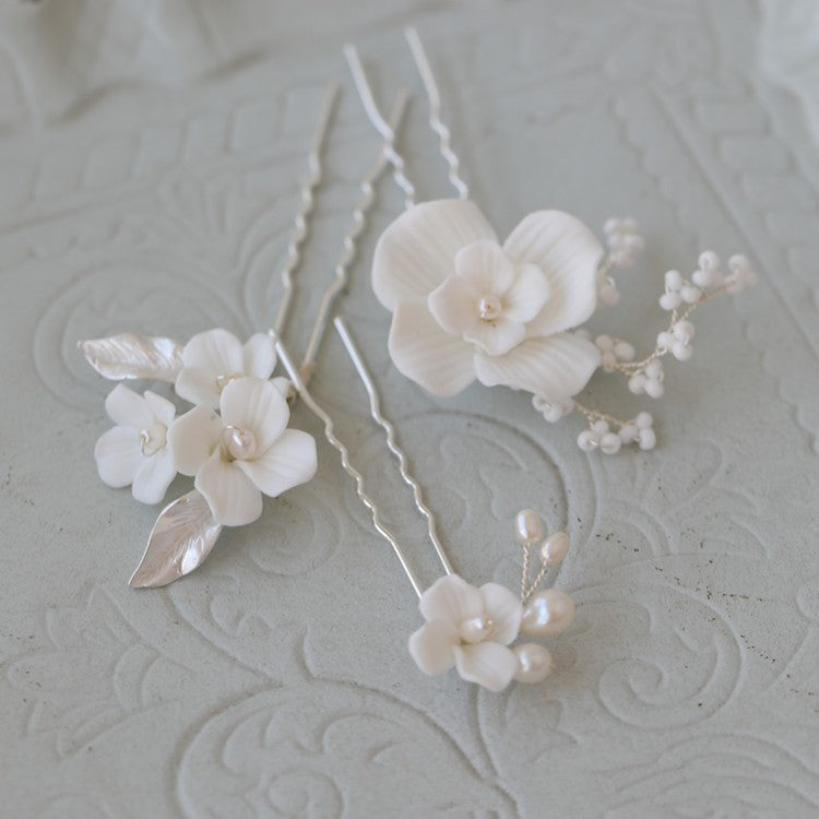 Cold Wind Hard Porcelain Flower Hair Fork
