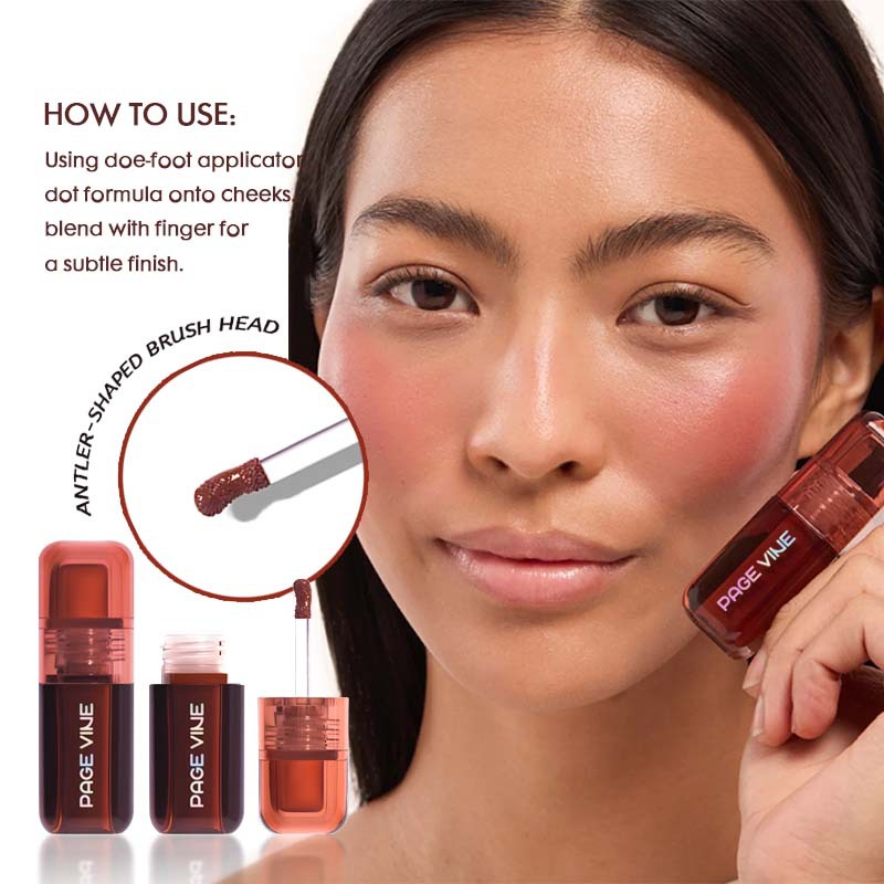PageWine Liquid Blush Highlight Dual-use Lip Lacquer Color Rendering