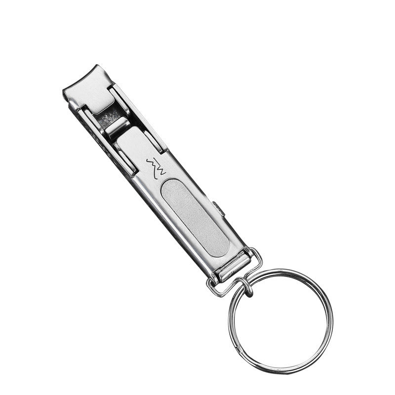 Stainless Steel Folding Nail Clippers With Keychain