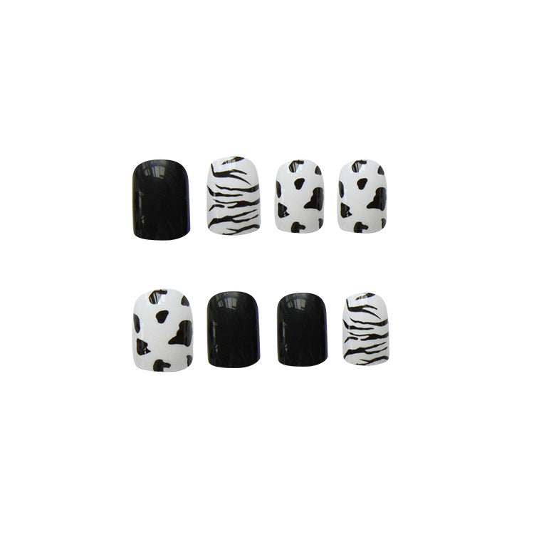 Fake Nail Patch Finished Nail Sticker Nail Sticker Black And White