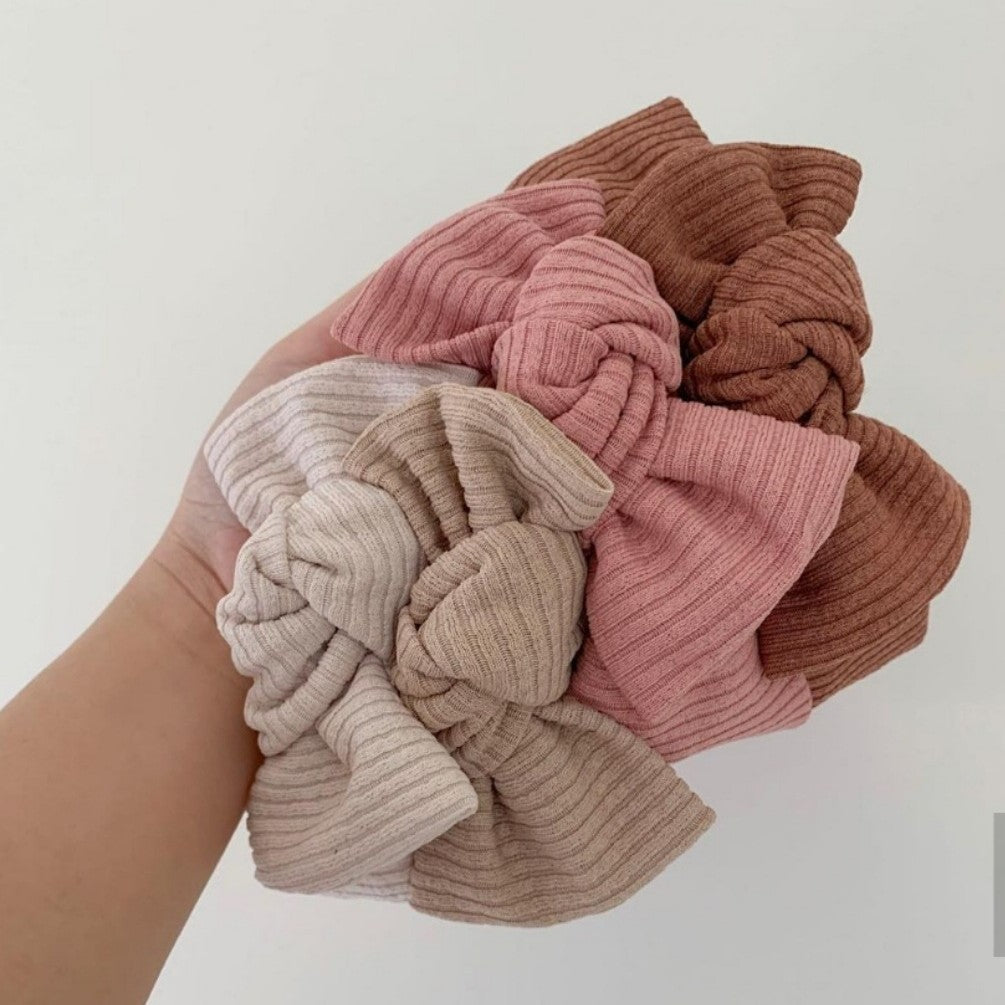 Baby Knitted Stretch Non-marking Bow Hair Tie
