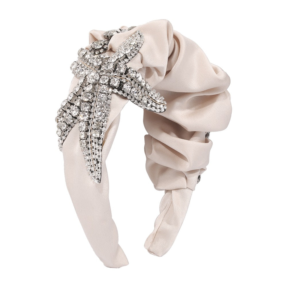 Exaggerated Personality Starfish Headband Fabric Retro Light Luxury Hair Accessories