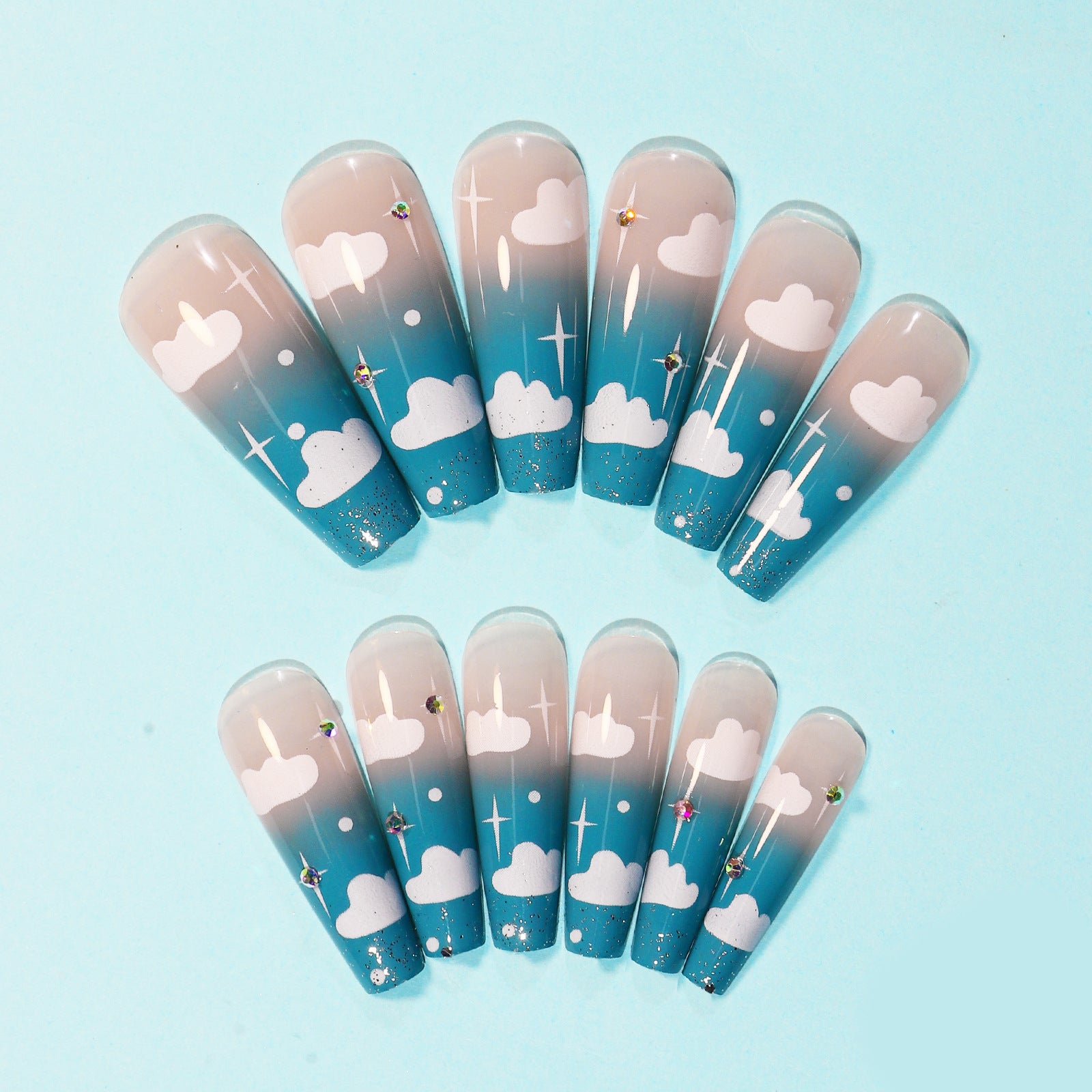 Cloud Gradient Wear Finished Nail Beauty Removable