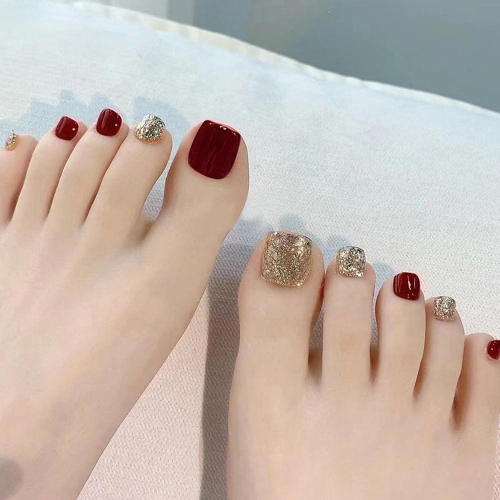 Wine Red Wear Nail Sticker Finished Product