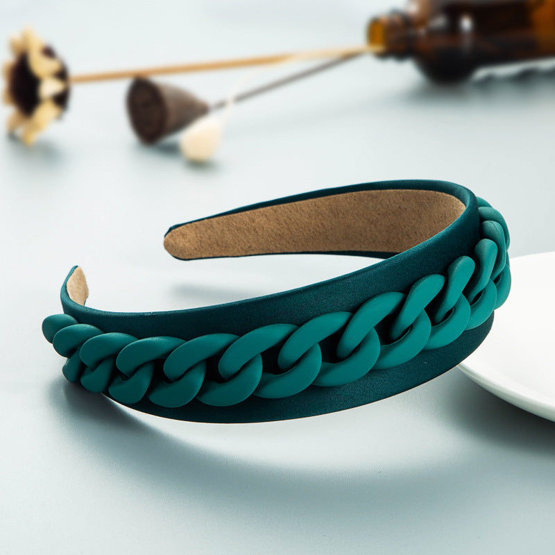 Ladies Wide Brim Colorful Chain Macaron Headband
