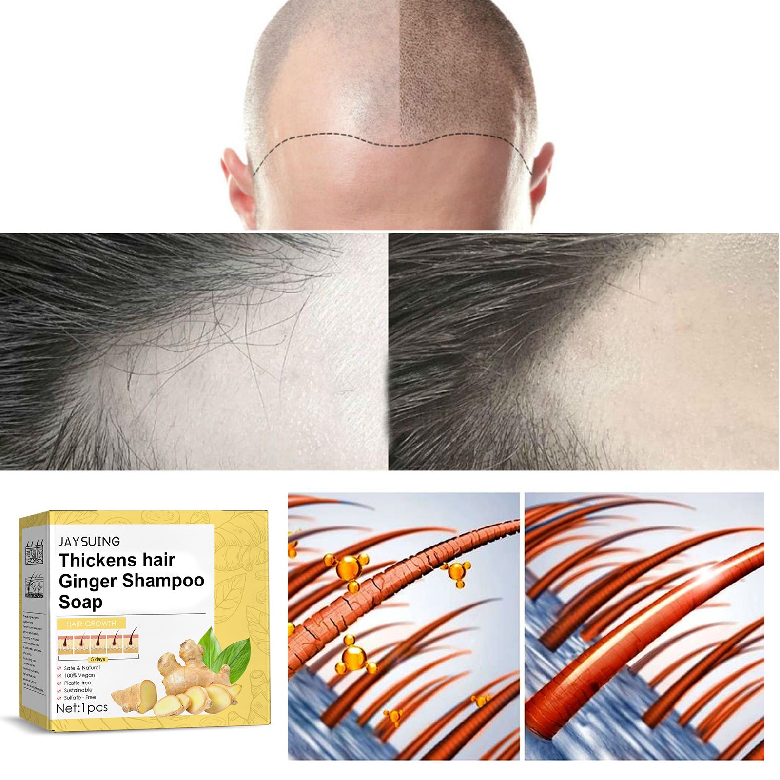 Jaysuing Ginger Dense Hair Shampoo Soap