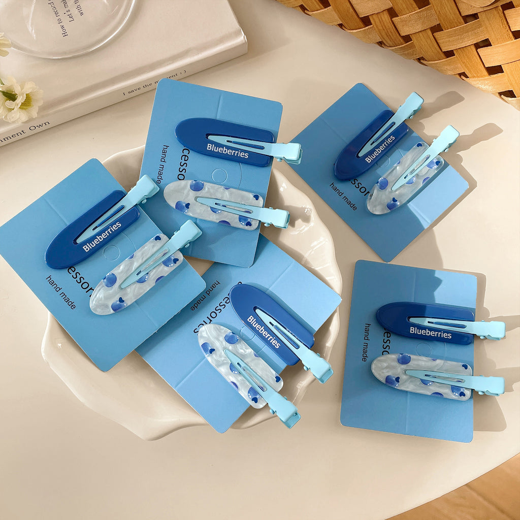 Seamless Barrettes Side Clip Side Blueberry Cropped Hair Clip Barrettes