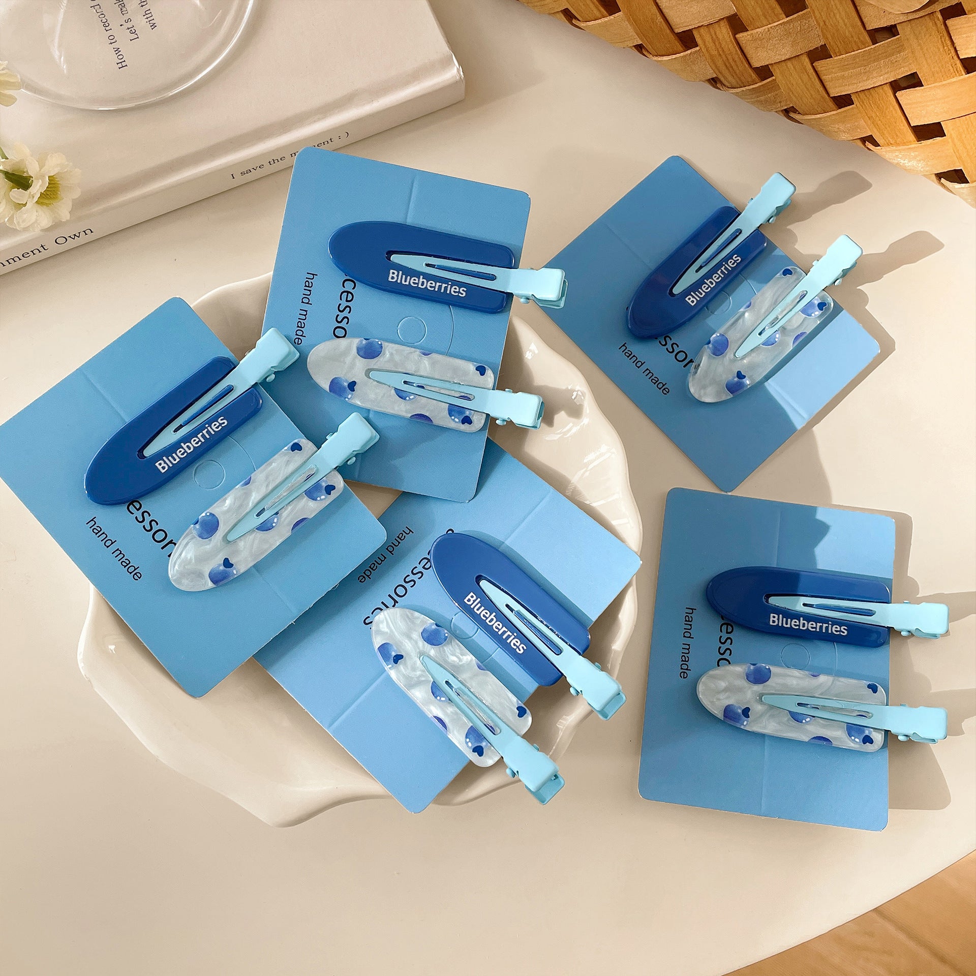 Seamless Barrettes Side Clip Side Blueberry Cropped Hair Clip Barrettes