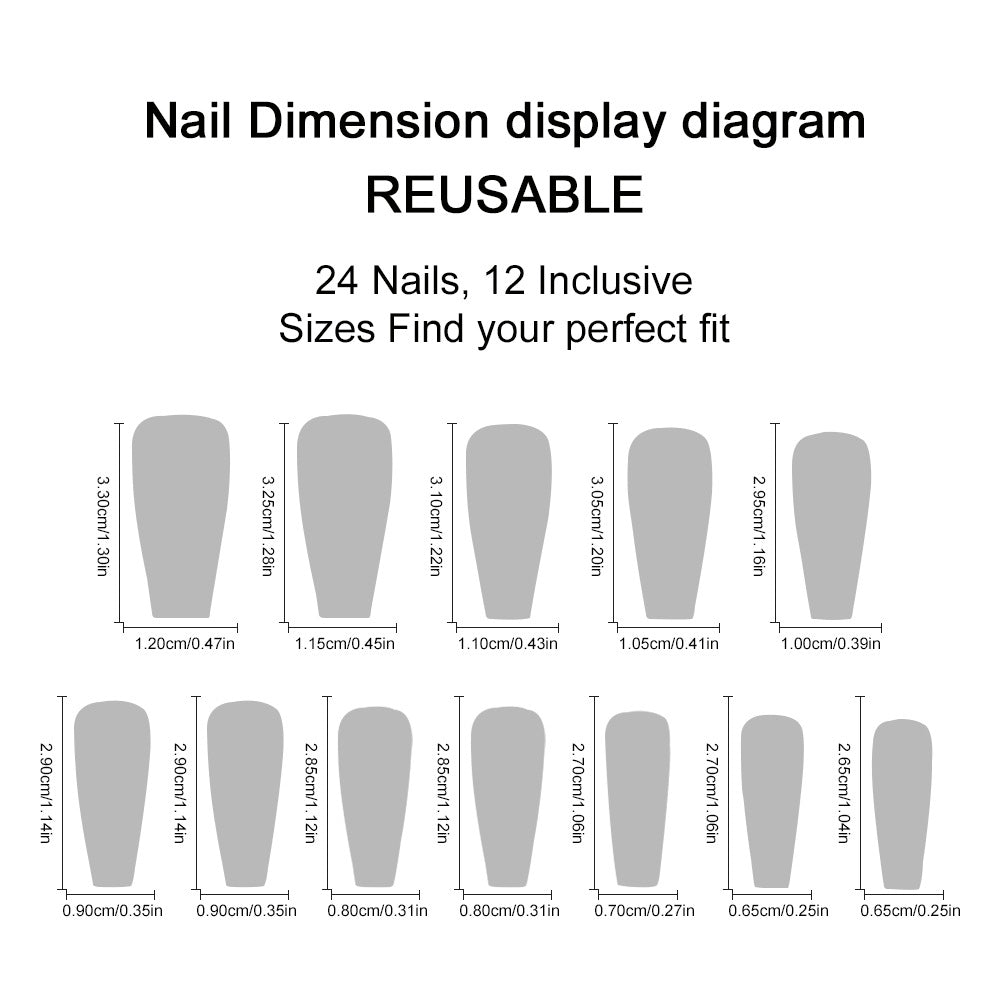 Removable Nail Tips Featuring A Long Ballet Plant Flower And Skull Design