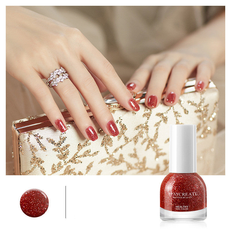 Maycreate Nail Polish Female Long-lasting Tear-free Baking Free Transparent Net Red Summer Nail Polish