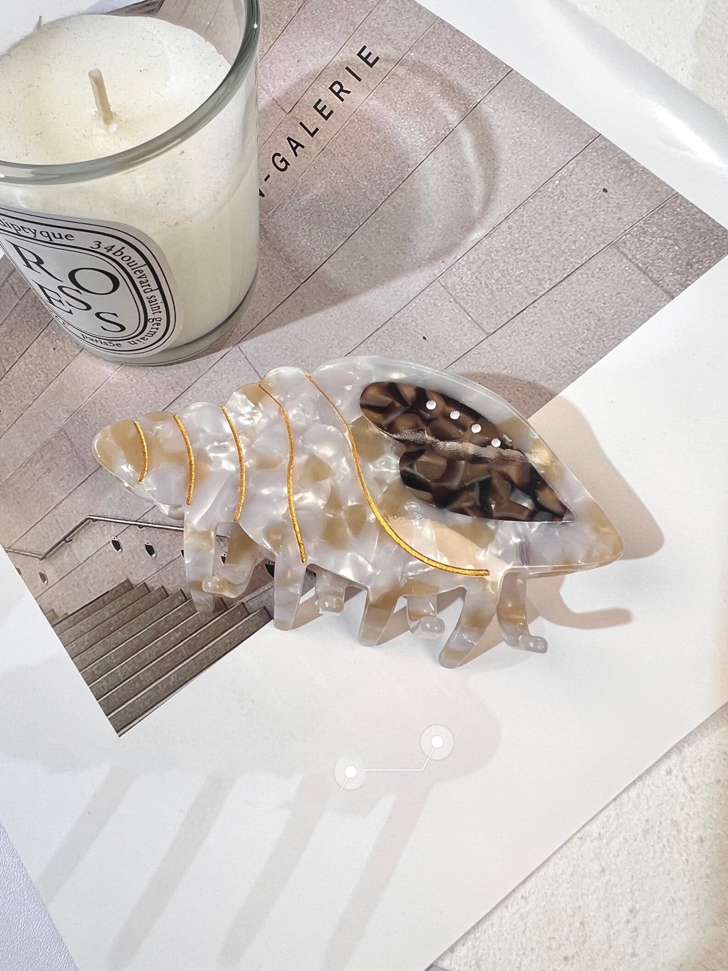 Beach Series Acetate Side Clip Starfish Conch