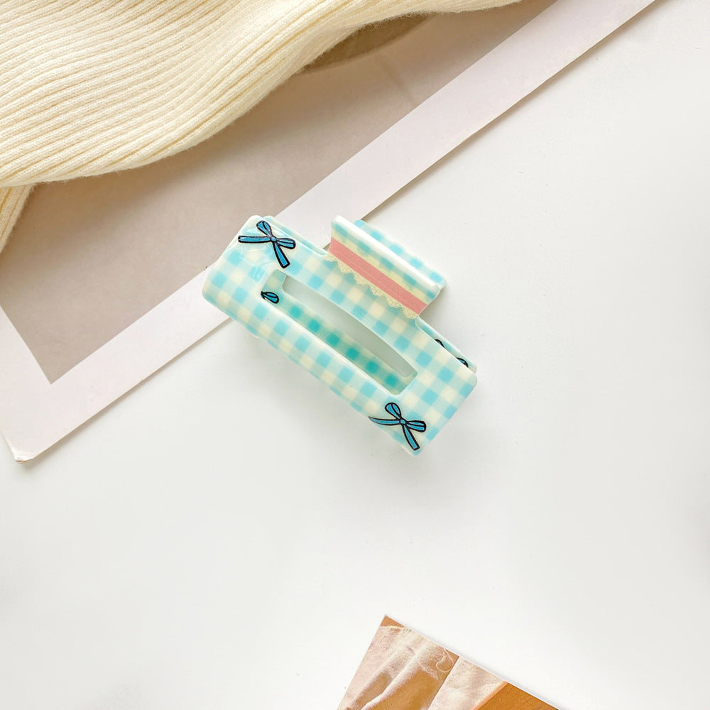 Hairpin Love Floral Plaid Bow Claw Clip