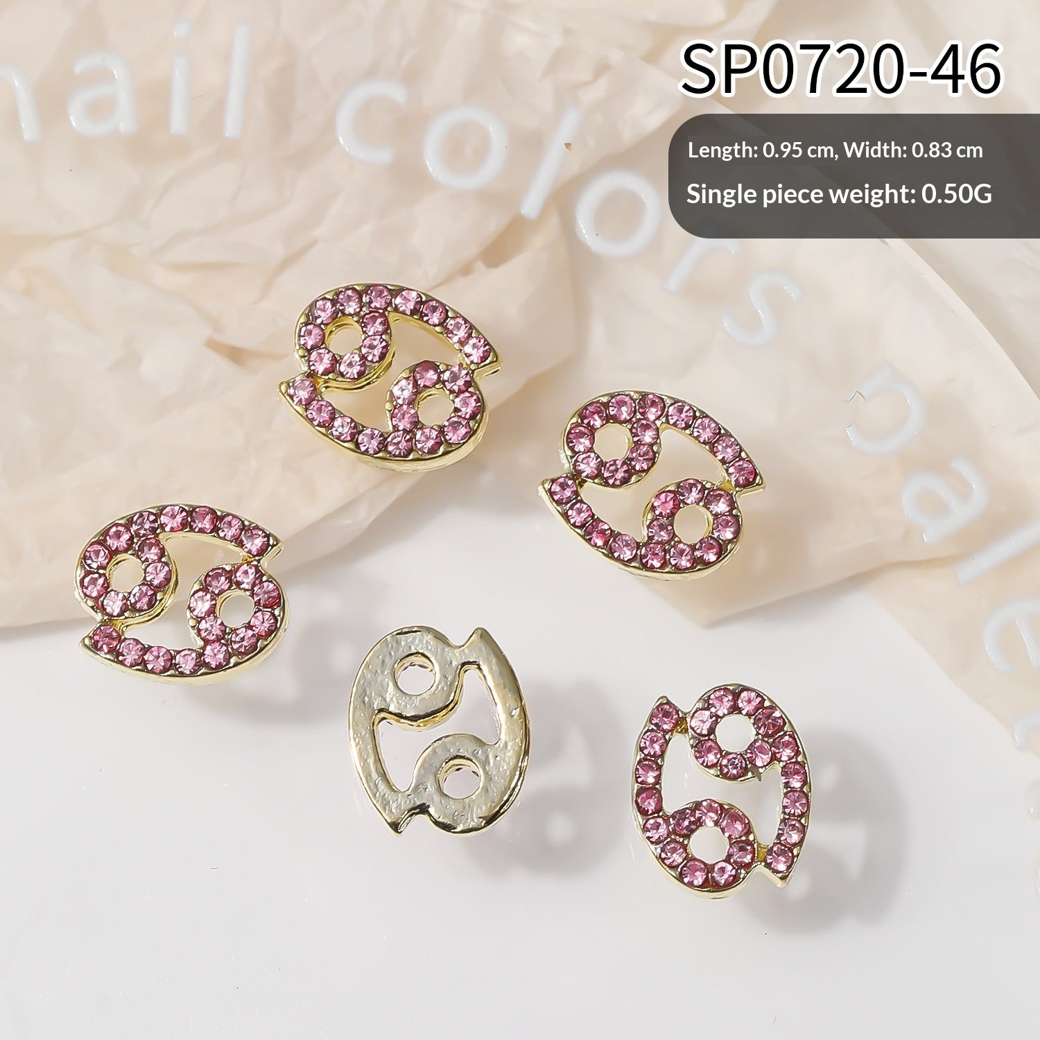 12 Zodiac Sign Nail Art Accessories Alloy Rhinestone 3D Nail Stickers For DIY Nail Decorations