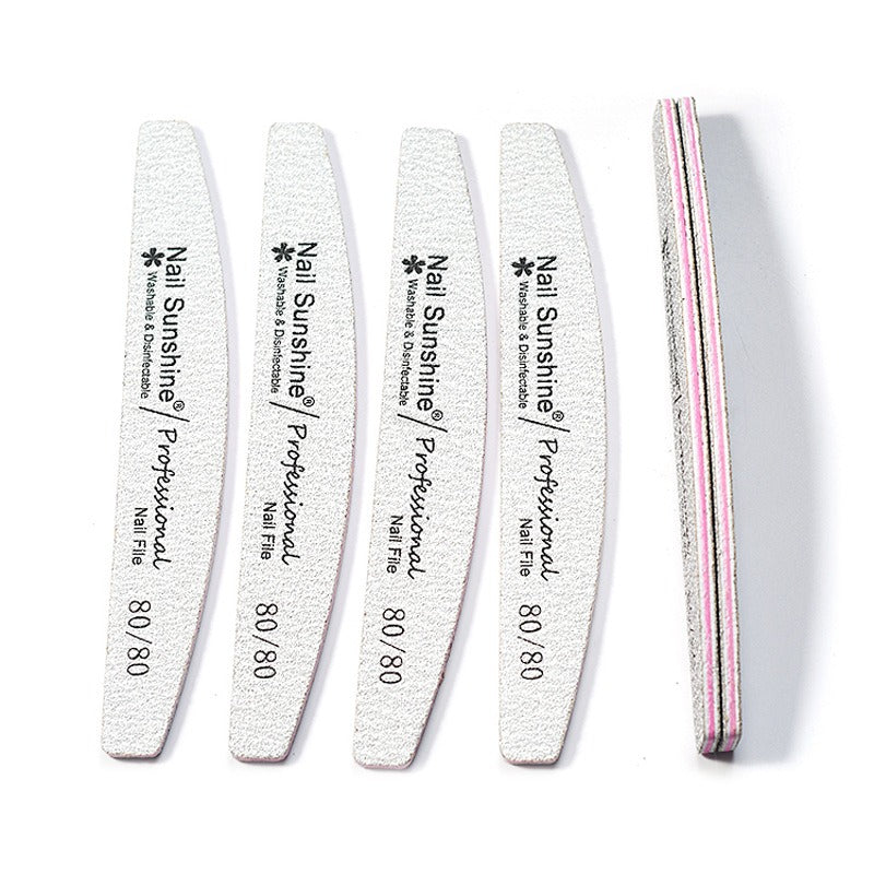 Nail Sunshine Half-moon Shaped Nail File, Gray Nail File, High-end Washable Nail File, Non-shedding Sanding Nail File.