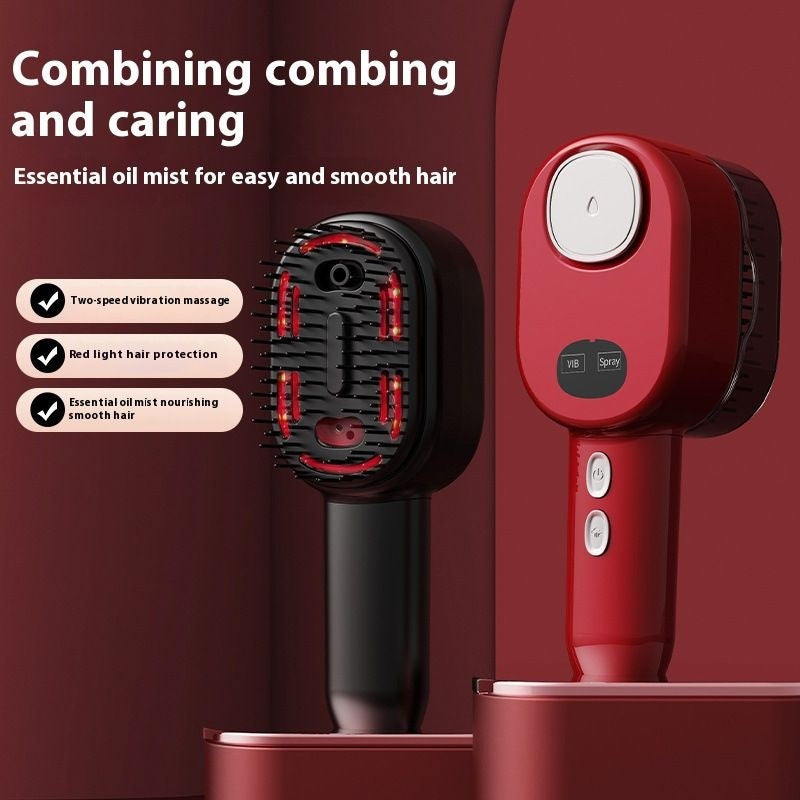 Electric Massage Comb For Electric Scalp Massage Atomized Essential Oil Red Light For Hair Care And Anti-hair Loss