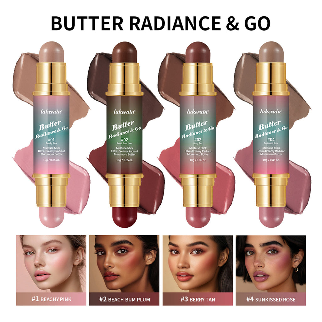 Lakerain Natural Nude Makeup Double-headed Three-dimensional Face Repair Blush Stick