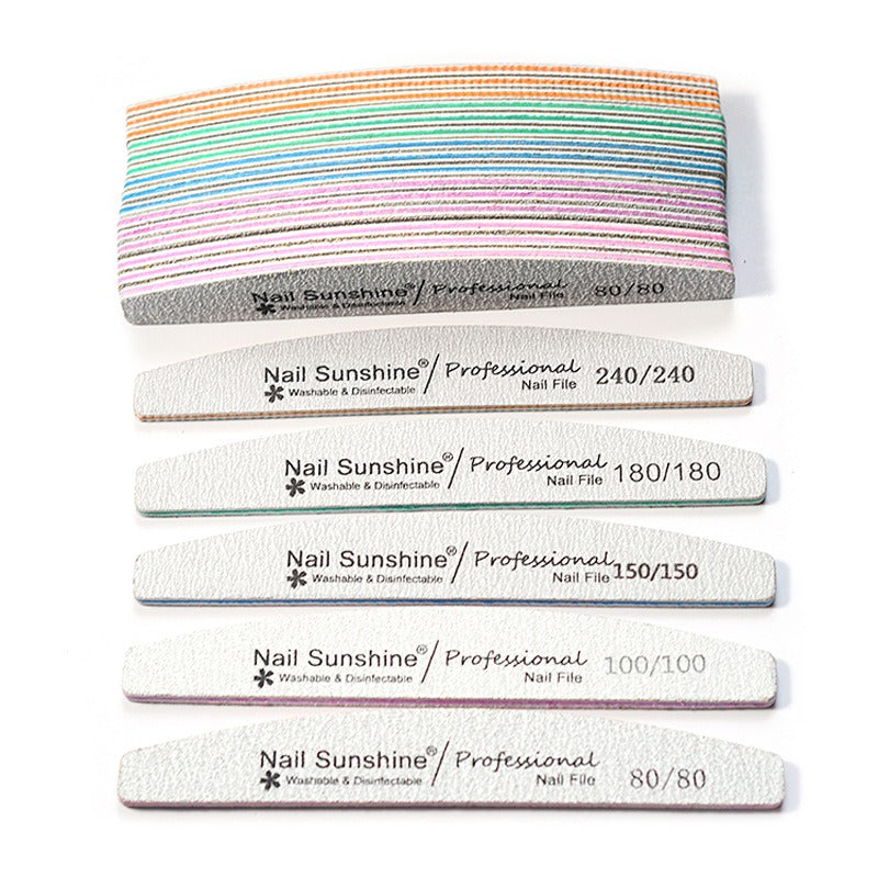 Nail Sunshine Half-moon Shaped Nail File, Gray Nail File, High-end Washable Nail File, Non-shedding Sanding Nail File.