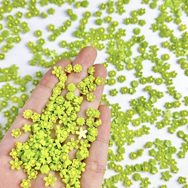 Resin Color Five Petal Flower Nail Jewelry