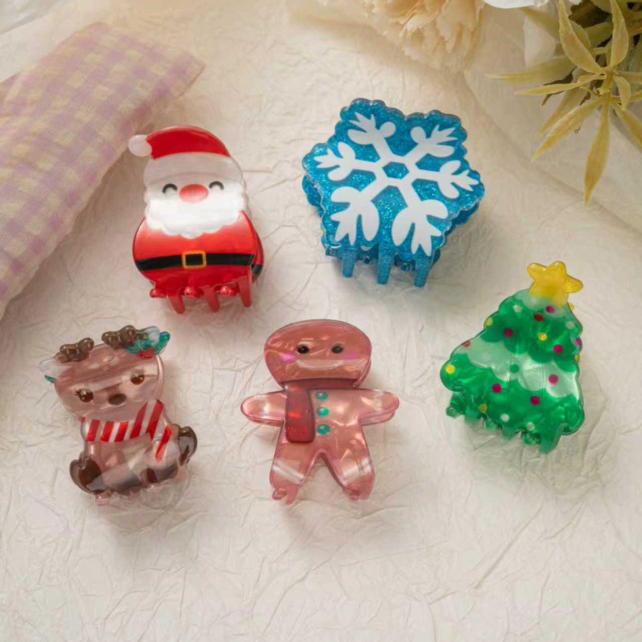 Christmas Series Grip Snowflake Gingerbread Man Hair Accessories Headdress