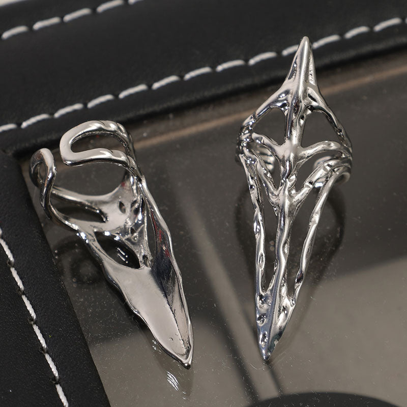 Micro Inlaid Zircon Nail Ring Personality