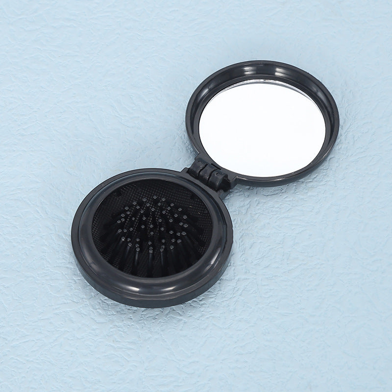 Macaron Mini 2-in-1 Folding Mirror Noodle Comb Airbag Comb